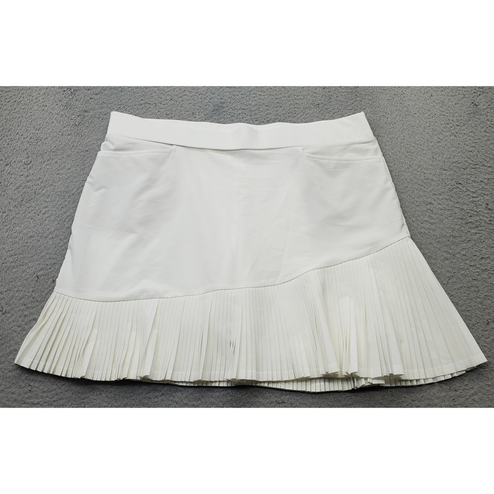 Chico's Golf Tennis Skort Womens 16 White Active Stretch Performance Pleated Hem